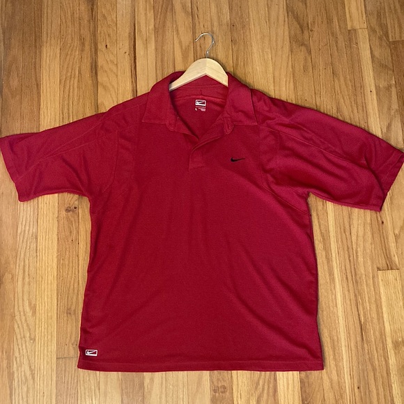 Nike Performance collared short-sleeved shirt. Size large, color red. - Picture 1 of 6